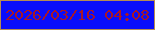 文字の大きさ：4、枠の色：b68c53、背景の色：0a0dfb、文字の色：a71727 無料ブログパーツのブログ時計
