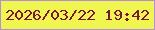 文字の大きさ：4、枠の色：b68cde、背景の色：eff650、文字の色：7e1532 無料ブログパーツのブログ時計