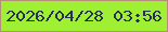 文字の大きさ：3、枠の色：b68d78、背景の色：9ff032、文字の色：282e53 無料ブログパーツのブログ時計
