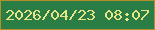 文字の大きさ：3、枠の色：b68e28、背景の色：2a7e45、文字の色：e8e684 無料ブログパーツのブログ時計