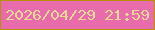 文字の大きさ：2、枠の色：b69104、背景の色：e86cac、文字の色：e9d795 無料ブログパーツのブログ時計
