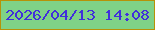 文字の大きさ：5、枠の色：b69208、背景の色：7fd287、文字の色：412fdb 無料ブログパーツのブログ時計