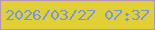 文字の大きさ：3、枠の色：b693b2、背景の色：e1d035、文字の色：7596e3 無料ブログパーツのブログ時計
