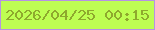 文字の大きさ：3、枠の色：b693e3、背景の色：befe52、文字の色：8ea92d 無料ブログパーツのブログ時計