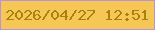 文字の大きさ：2、枠の色：b694d7、背景の色：f6c656、文字の色：a78409 無料ブログパーツのブログ時計