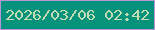 文字の大きさ：5、枠の色：b695d7、背景の色：06927b、文字の色：c3ddb3 無料ブログパーツのブログ時計