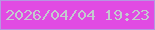 文字の大きさ：1、枠の色：b696e1、背景の色：e14be3、文字の色：c4c9cf 無料ブログパーツのブログ時計