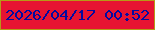 文字の大きさ：1、枠の色：b69917、背景の色：e71332、文字の色：030ba0 無料ブログパーツのブログ時計