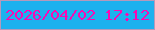 文字の大きさ：5、枠の色：b699bb、背景の色：1db1ee、文字の色：f909b4 無料ブログパーツのブログ時計