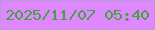 文字の大きさ：2、枠の色：b69bd5、背景の色：de87ff、文字の色：44a23c 無料ブログパーツのブログ時計