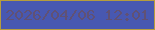 文字の大きさ：5、枠の色：b69d3d、背景の色：4858b1、文字の色：605175 無料ブログパーツのブログ時計