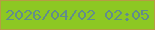 文字の大きさ：4、枠の色：b69d43、背景の色：8dc823、文字の色：628d8b 無料ブログパーツのブログ時計