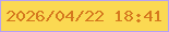 文字の大きさ：1、枠の色：b6a0f4、背景の色：fbd952、文字の色：d5791e 無料ブログパーツのブログ時計