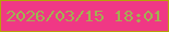 文字の大きさ：5、枠の色：b6a307、背景の色：f03885、文字の色：a1b251 無料ブログパーツのブログ時計