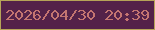 文字の大きさ：1、枠の色：b6a458、背景の色：542249、文字の色：c47571 無料ブログパーツのブログ時計