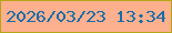文字の大きさ：3、枠の色：b6a518、背景の色：fdb08e、文字の色：196ca9 無料ブログパーツのブログ時計
