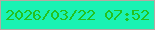 文字の大きさ：2、枠の色：b6a8a1、背景の色：1af2b3、文字の色：23c21f 無料ブログパーツのブログ時計