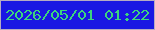 文字の大きさ：1、枠の色：b6abc2、背景の色：1a17e3、文字の色：3cd47e 無料ブログパーツのブログ時計
