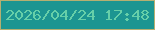 文字の大きさ：4、枠の色：b6af71、背景の色：1c9591、文字の色：66cfa9 無料ブログパーツのブログ時計