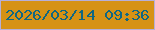 文字の大きさ：3、枠の色：b6afd9、背景の色：d69215、文字の色：106782 無料ブログパーツのブログ時計