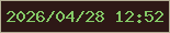 文字の大きさ：4、枠の色：b6b197、背景の色：2e1816、文字の色：85ca67 無料ブログパーツのブログ時計
