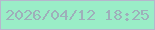 文字の大きさ：2、枠の色：b6b6cd、背景の色：9aedc7、文字の色：9eafba 無料ブログパーツのブログ時計
