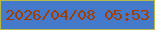 文字の大きさ：1、枠の色：b6ba49、背景の色：457acb、文字の色：a03d03 無料ブログパーツのブログ時計