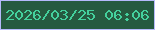 文字の大きさ：3、枠の色：b6bafb、背景の色：265a40、文字の色：44d09d 無料ブログパーツのブログ時計