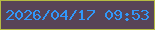 文字の大きさ：2、枠の色：b6bb43、背景の色：584457、文字の色：3198f9 無料ブログパーツのブログ時計