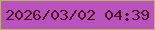 文字の大きさ：2、枠の色：b6bb4f、背景の色：b951be、文字の色：4d1718 無料ブログパーツのブログ時計