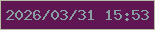 文字の大きさ：3、枠の色：b6bba4、背景の色：601652、文字の色：8a9fa2 無料ブログパーツのブログ時計