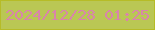 文字の大きさ：1、枠の色：b6bc27、背景の色：bac754、文字の色：d985aa 無料ブログパーツのブログ時計
