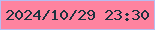 文字の大きさ：2、枠の色：b6bdf1、背景の色：fe839f、文字の色：1d323f 無料ブログパーツのブログ時計