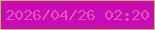 文字の大きさ：3、枠の色：b6be4d、背景の色：c90bb6、文字の色：e057b9 無料ブログパーツのブログ時計