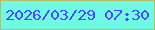 文字の大きさ：3、枠の色：b6be61、背景の色：70fae3、文字の色：4b49fb 無料ブログパーツのブログ時計