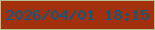 文字の大きさ：4、枠の色：b6bf8f、背景の色：a2300d、文字の色：055c86 無料ブログパーツのブログ時計