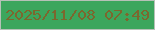 文字の大きさ：3、枠の色：b6c1b7、背景の色：3ca65d、文字の色：7c672e 無料ブログパーツのブログ時計