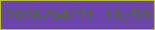 文字の大きさ：1、枠の色：b6c22f、背景の色：6d44ac、文字の色：4a6f32 無料ブログパーツのブログ時計