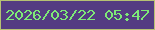 文字の大きさ：5、枠の色：b6c273、背景の色：543c82、文字の色：7ee977 無料ブログパーツのブログ時計