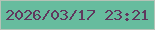 文字の大きさ：5、枠の色：b6c3b7、背景の色：67bc9e、文字の色：60385e 無料ブログパーツのブログ時計