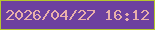 文字の大きさ：2、枠の色：b6c72d、背景の色：6d409f、文字の色：e8b0ab 無料ブログパーツのブログ時計