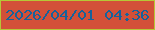 文字の大きさ：5、枠の色：b6c737、背景の色：d35039、文字の色：16629c 無料ブログパーツのブログ時計