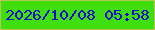 文字の大きさ：2、枠の色：b6c755、背景の色：3fdf0d、文字の色：0608d8 無料ブログパーツのブログ時計