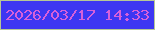 文字の大きさ：5、枠の色：b6c796、背景の色：3d36f2、文字の色：d760da 無料ブログパーツのブログ時計