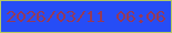 文字の大きさ：5、枠の色：b6c962、背景の色：264df6、文字の色：943a59 無料ブログパーツのブログ時計