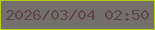 文字の大きさ：3、枠の色：b6cc15、背景の色：73706b、文字の色：604551 無料ブログパーツのブログ時計