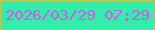 文字の大きさ：4、枠の色：b6cc54、背景の色：32eead、文字の色：e152e5 無料ブログパーツのブログ時計
