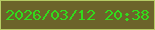 文字の大きさ：3、枠の色：b6cc65、背景の色：6c642a、文字の色：33db1c 無料ブログパーツのブログ時計