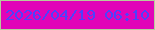文字の大きさ：5、枠の色：b6cd9b、背景の色：e104b8、文字の色：4d42fb 無料ブログパーツのブログ時計
