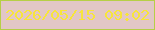 文字の大きさ：2、枠の色：b6cf46、背景の色：e2c7c6、文字の色：f7e53b 無料ブログパーツのブログ時計